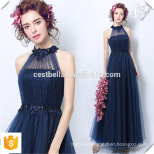 Elegante damas sin mangas de color azul oscuro formal formal azul boda vestidos de fiesta para las mujeres 2016